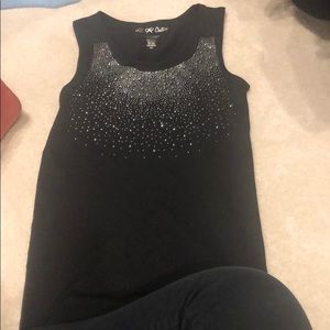 Tank top embellished with rhinestones